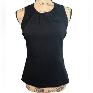 J. Crew S black patterned top